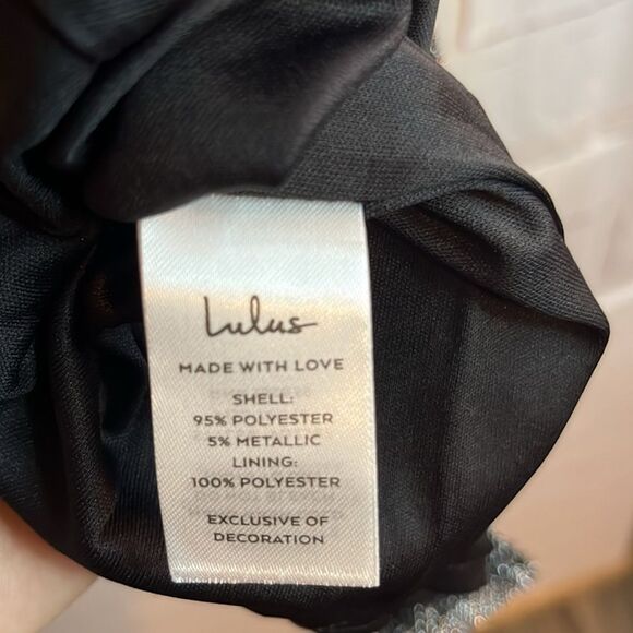 Lulus Take Me Anywhere Silver Sparkly Asymmetrical Bodycon Mini Dress size S - Picture 10 of 12